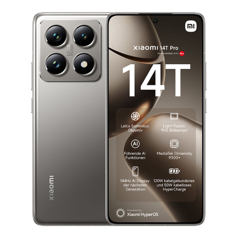 Xiaomi 14T Pro 5G Dual Sim 12GB RAM 512GB - Grigio - Garanzia Inclusa