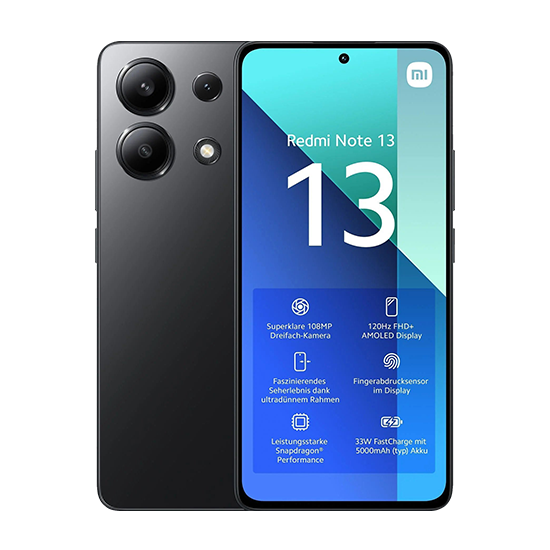 Xiaomi Redmi Note 13 4G Dual Sim 8GB RAM 256GB - Nero - Garanzia Inclusa