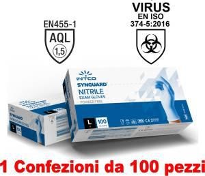 1CONF. DA 100PZ - TAGLIA L - GUANTI IN NITRILE USO MEDICO SENZA