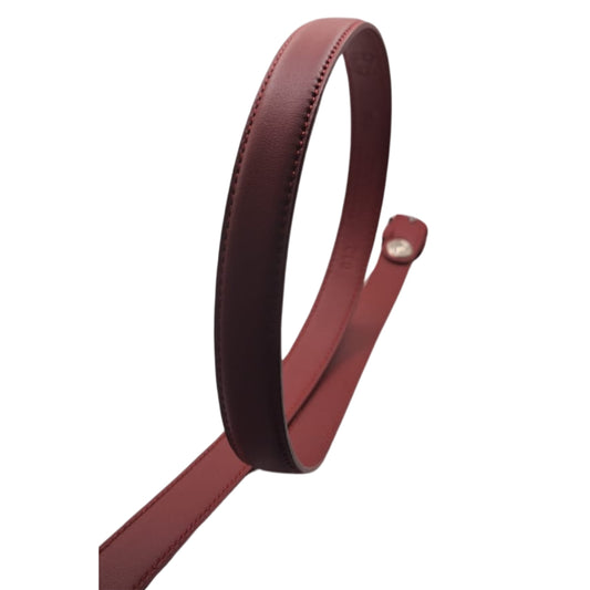 Ecoprice Cintura Cinta Donna In Vera Pelle Made in Italy Cuoio Casual Classica Regolabile Bordeaux