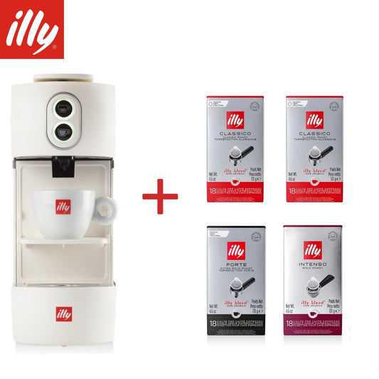 Illy Macchina Da Caffe Acialde 44mm Easy Bianca + 72 Cialde