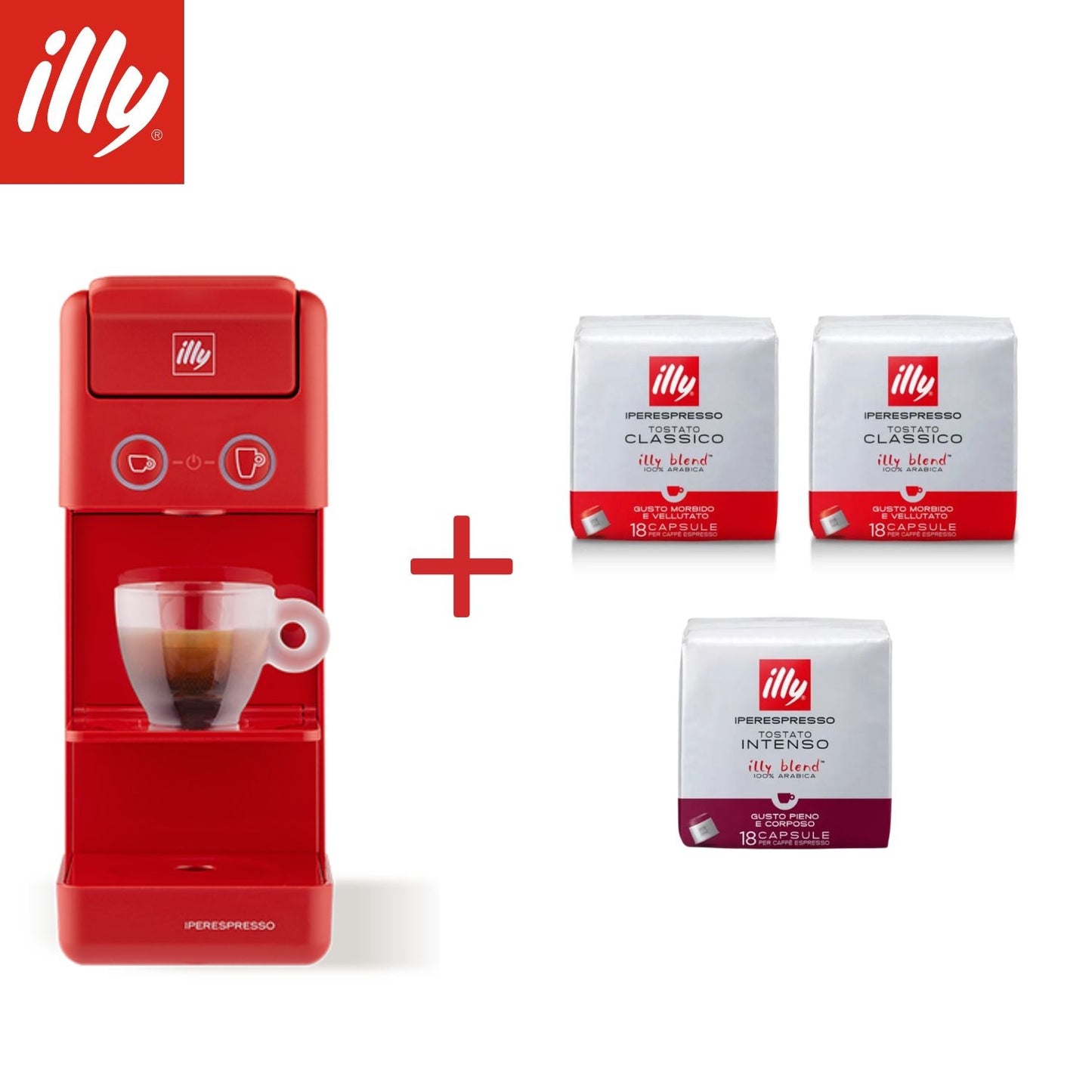 Illy Christmas Bundle m.d.c.Iperespresso y3.3 Rossa + 54 capsule