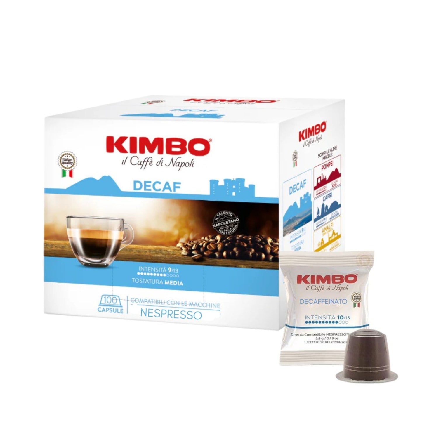 Kimbo Miscela Decaffeinata 100 Capsule compatibili Nespresso