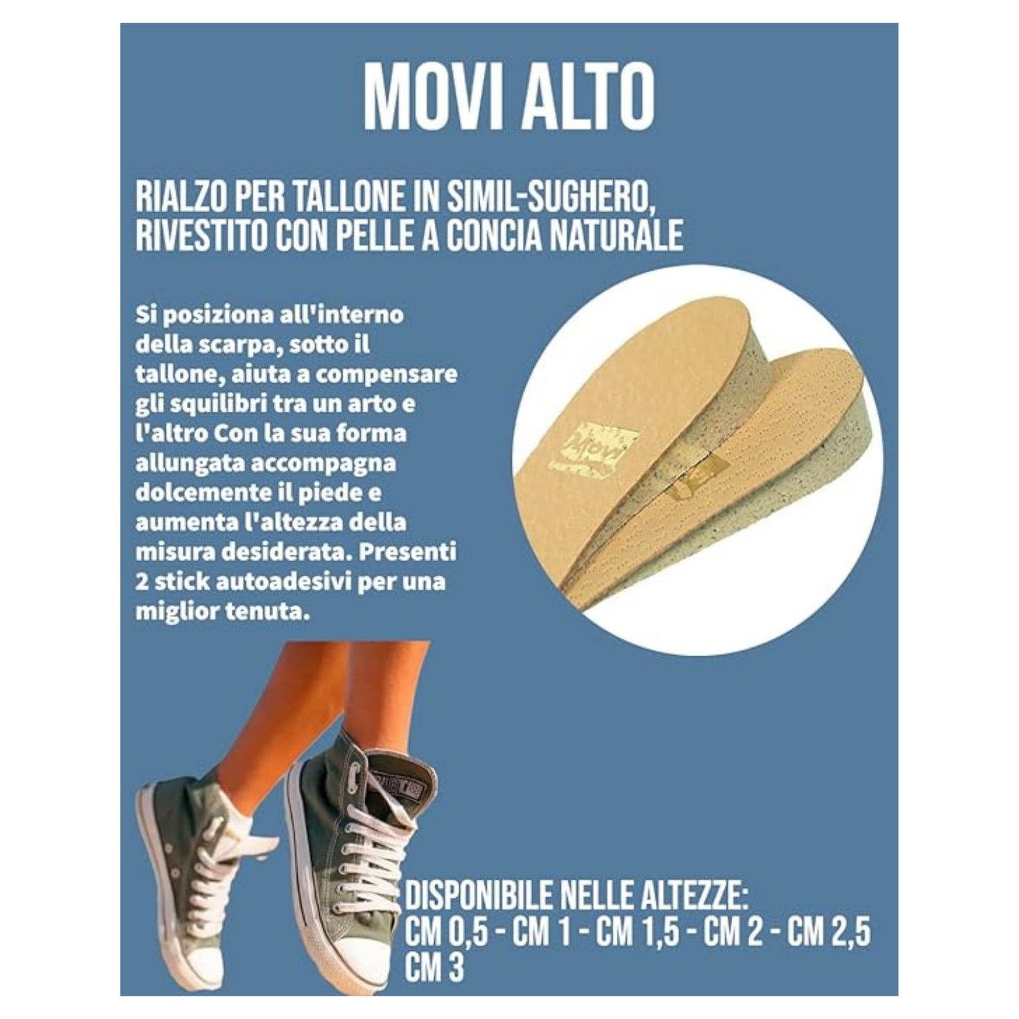 Movi Alto Rialzo Per Tallone cm 3 tg. M