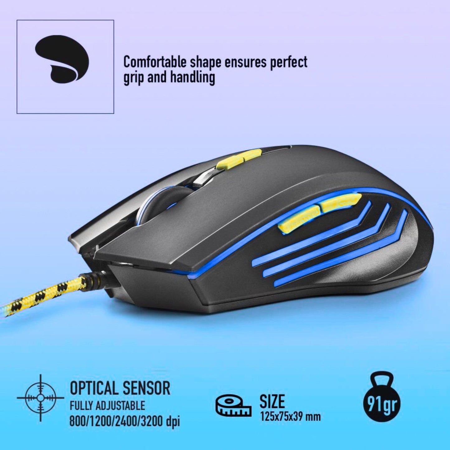 Ngs Mouse Da Gaming Concavo e Luce Led gmx-123