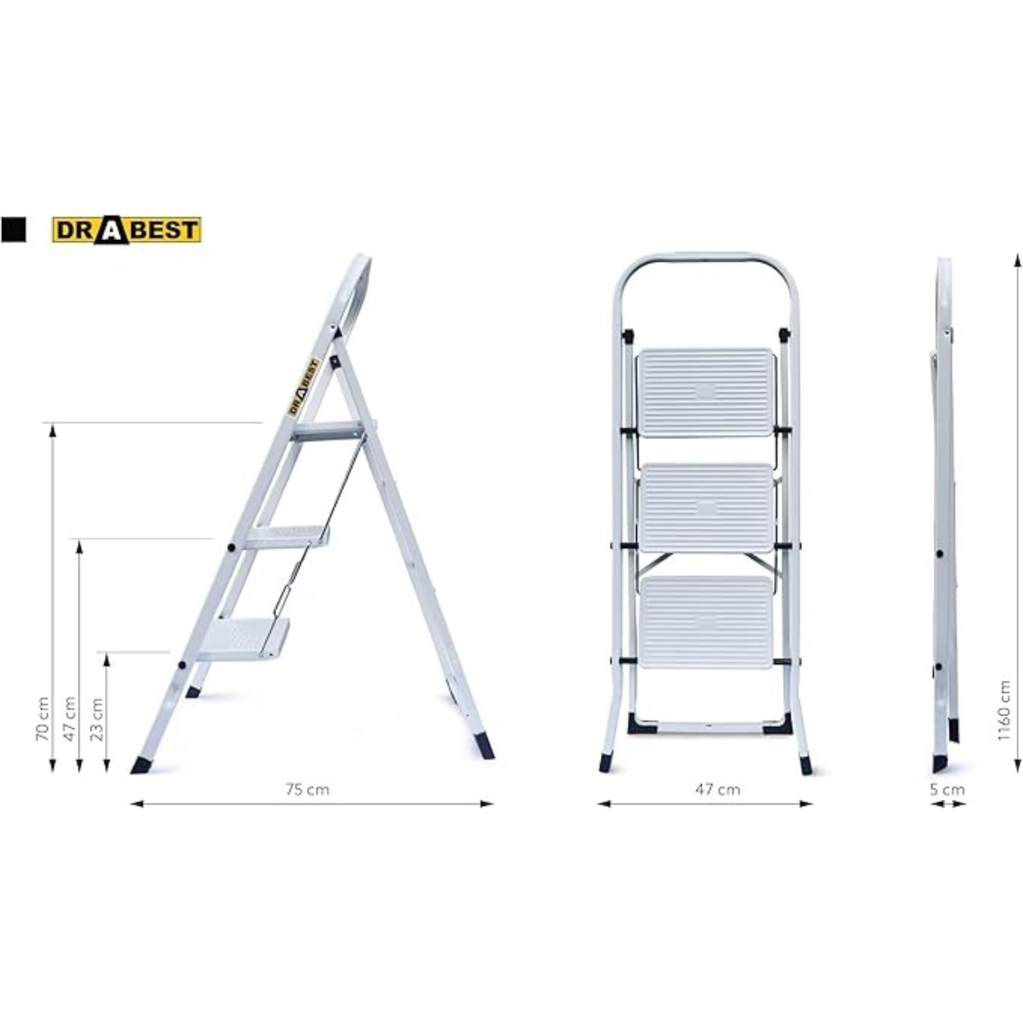 Drabest Scaletta Da Ufficio Minifero A 3 Gradini 125kg