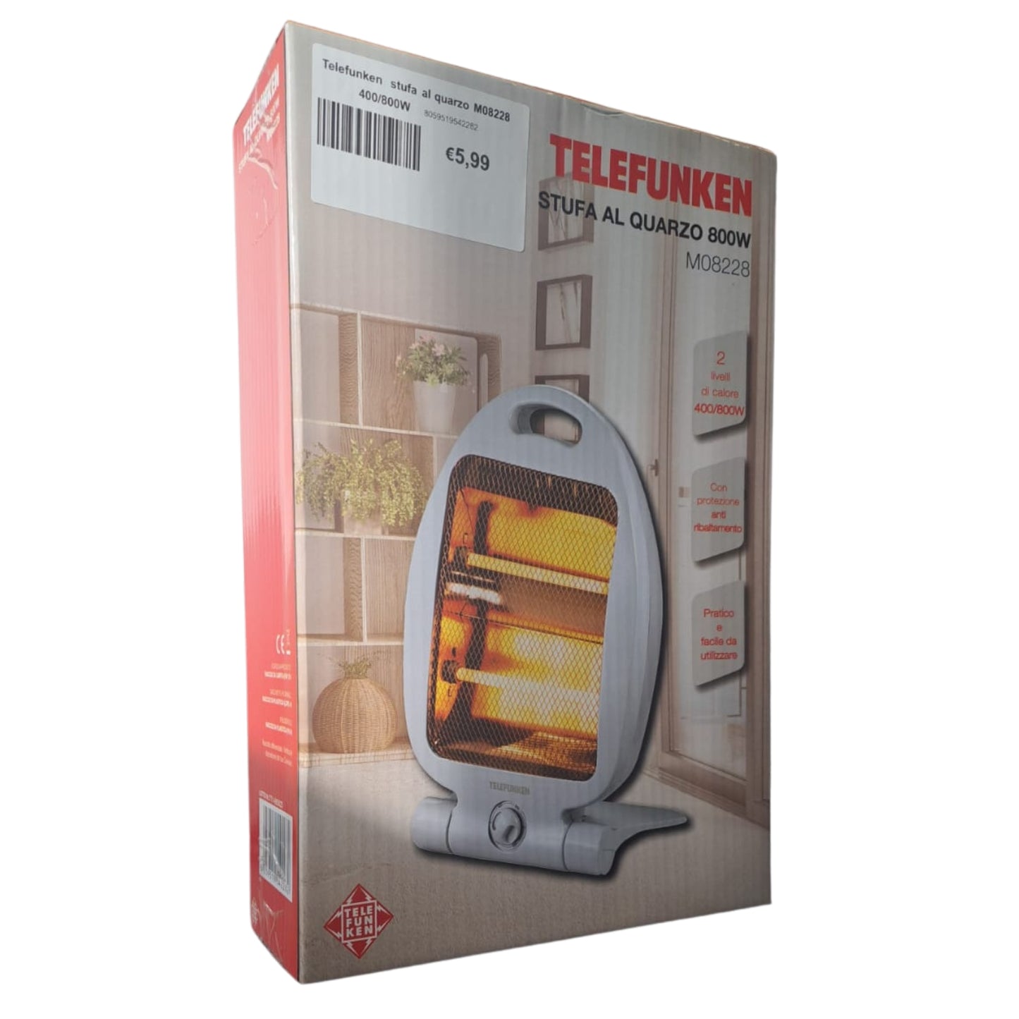 Telefunken stufa al quarzo Caldobagno M08228 400/800W