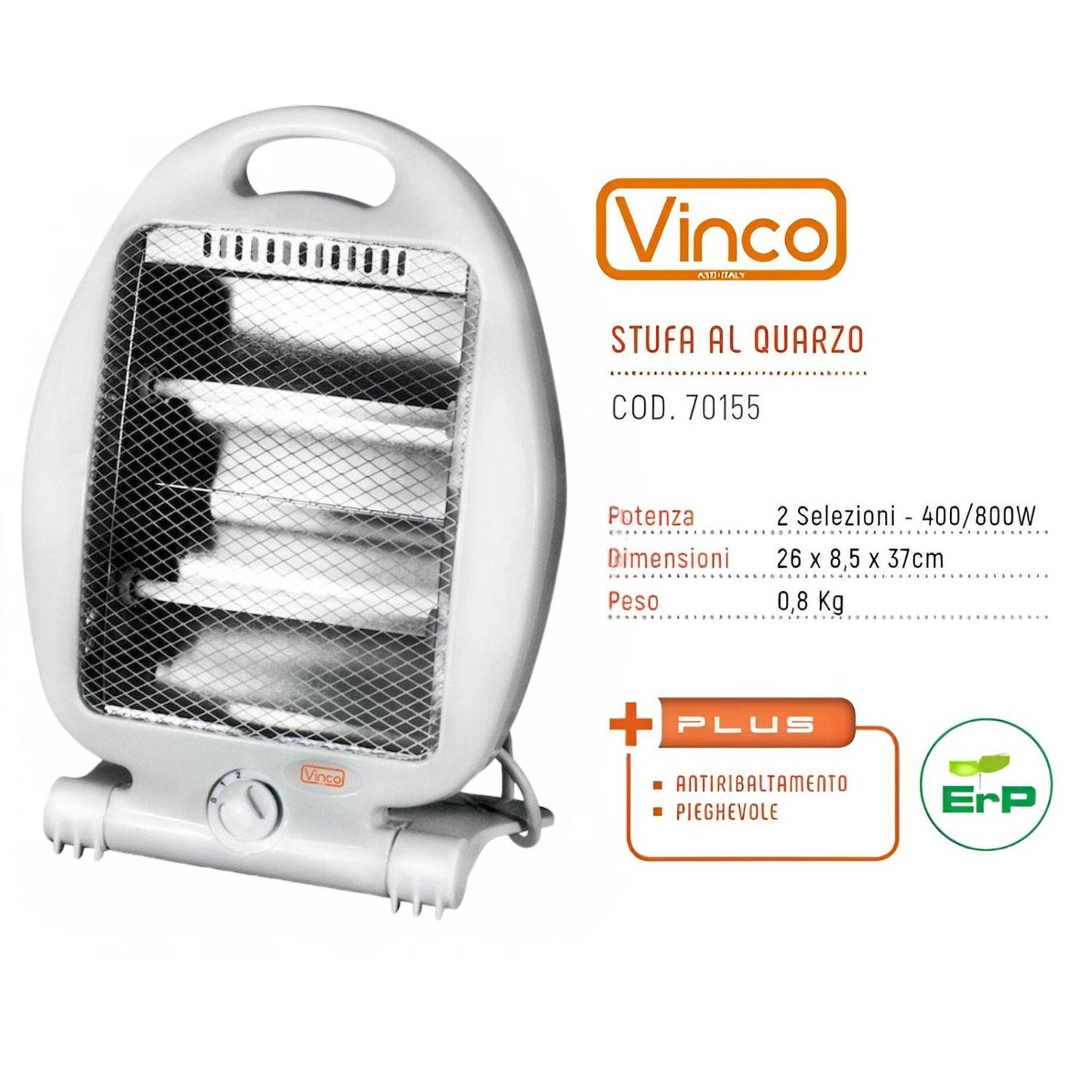 Vinco Stufa Al Quarzo COD.70155 800W