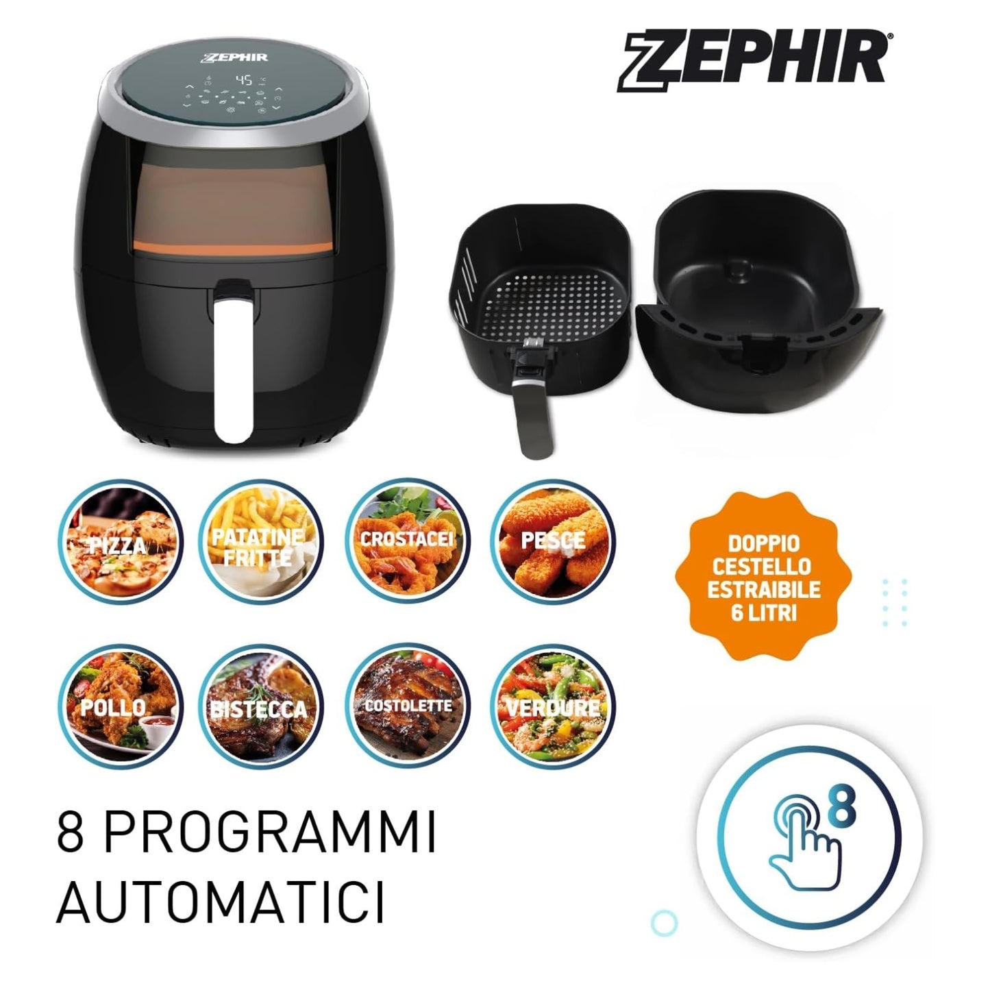 Zephir Friggitrice Aria6lt 1800w Zhc60n