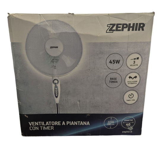 Zephir Pba41tm Bianco Ventilatore Con Timer