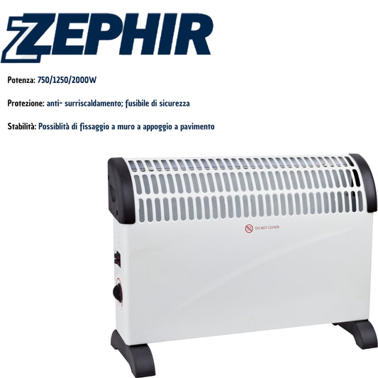 Zephir Termoconvettore Da Muro/pavimento 2000w - Zcv2000m