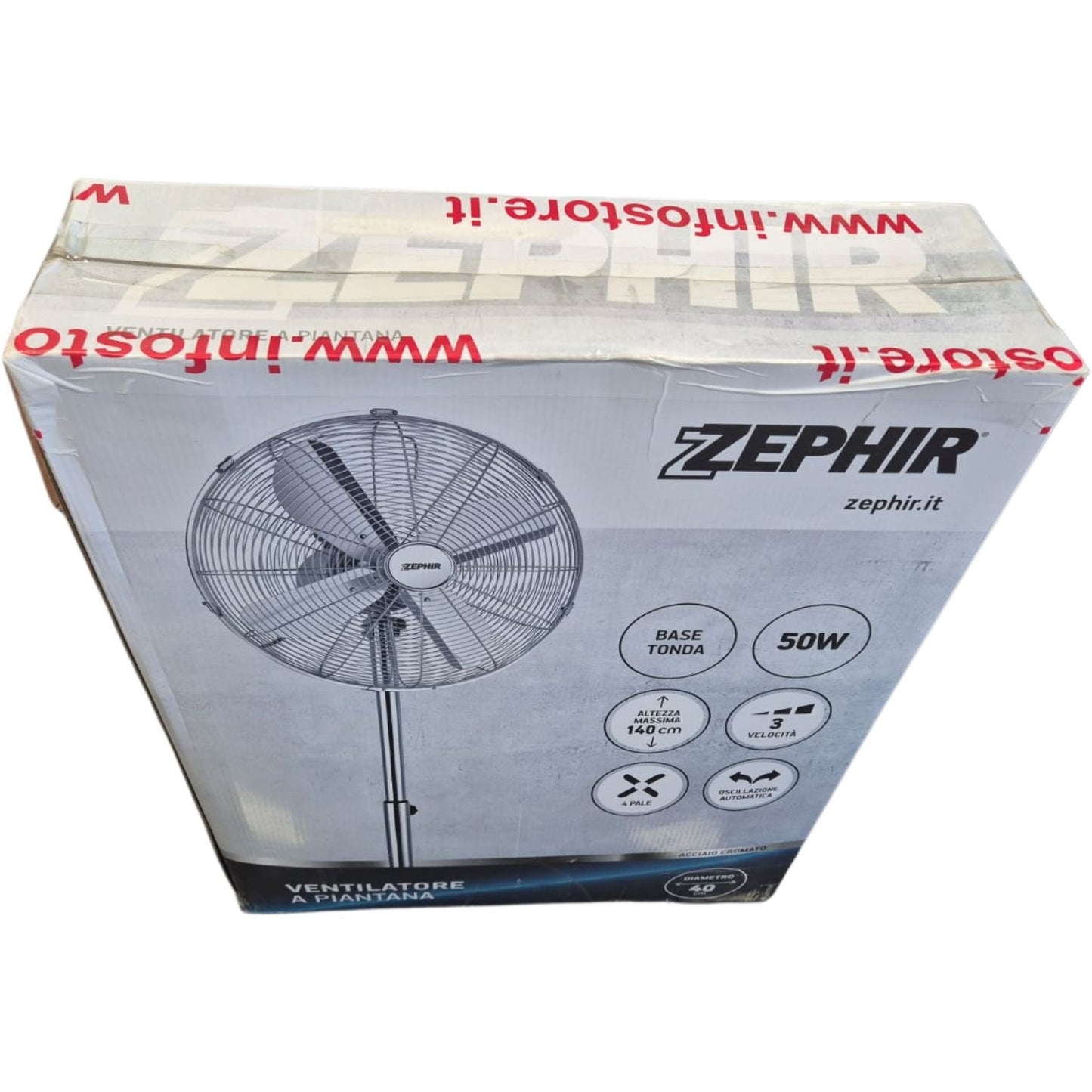 Zephir Ventilatore A Piantana Cromato 40cm Pf40cr